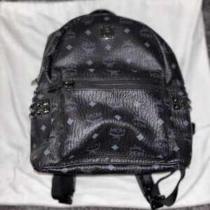 MCM Monogram Black and Gray Backpack